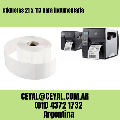 etiquetas 21 x 113 para indumentaria