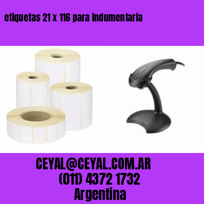 etiquetas 21 x 116 para indumentaria
