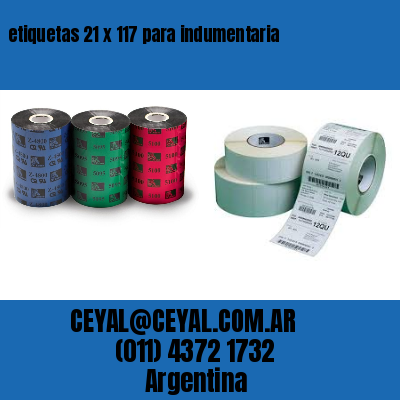 etiquetas 21 x 117 para indumentaria