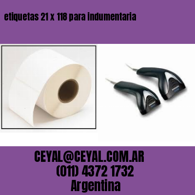 etiquetas 21 x 118 para indumentaria