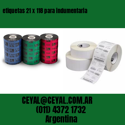 etiquetas 21 x 118 para indumentaria