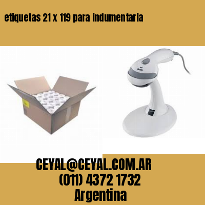 etiquetas 21 x 119 para indumentaria