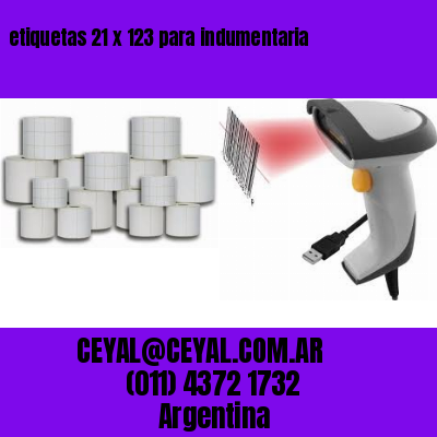 etiquetas 21 x 123 para indumentaria