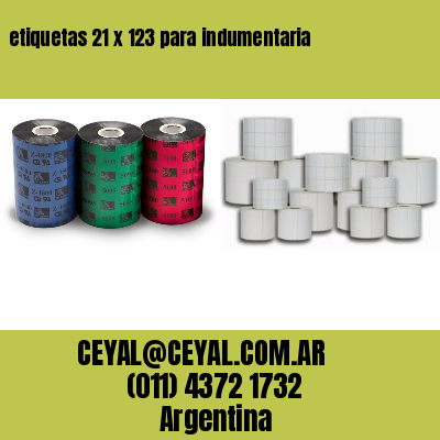 etiquetas 21 x 123 para indumentaria