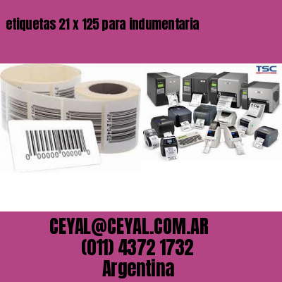 etiquetas 21 x 125 para indumentaria