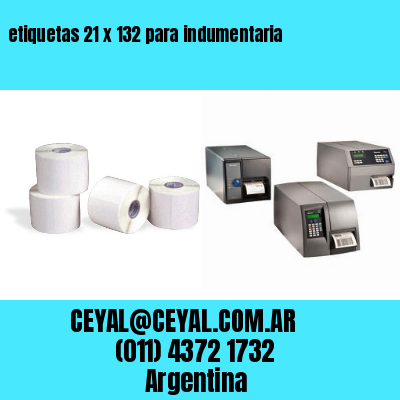 etiquetas 21 x 132 para indumentaria