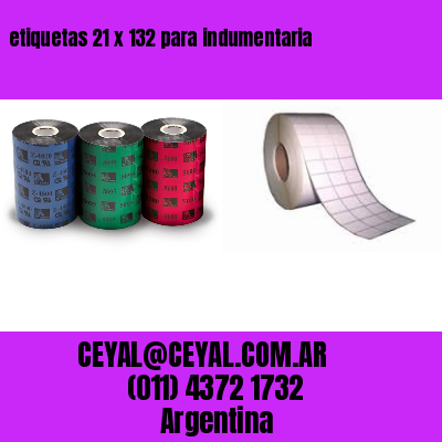 etiquetas 21 x 132 para indumentaria