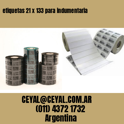 etiquetas 21 x 133 para indumentaria