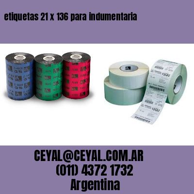 etiquetas 21 x 136 para indumentaria