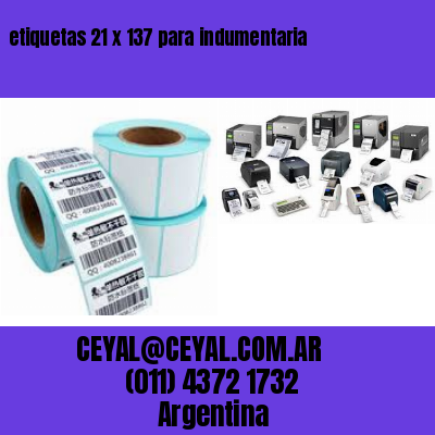 etiquetas 21 x 137 para indumentaria