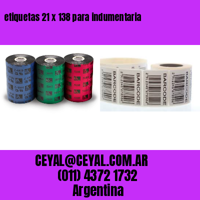etiquetas 21 x 138 para indumentaria