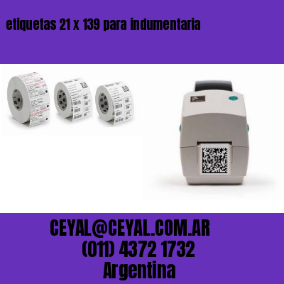 etiquetas 21 x 139 para indumentaria