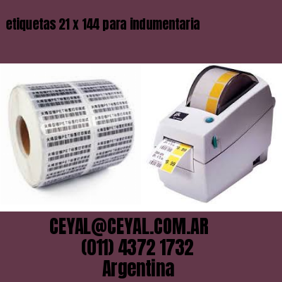etiquetas 21 x 144 para indumentaria