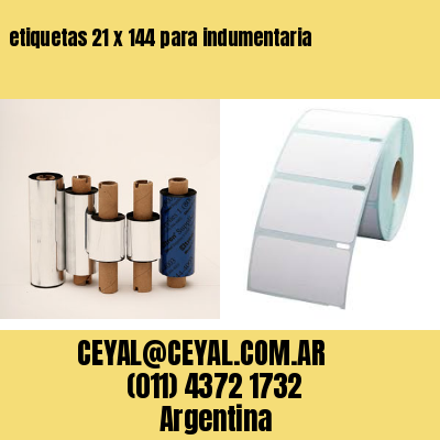 etiquetas 21 x 144 para indumentaria