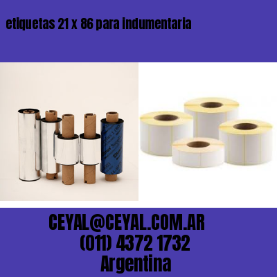 etiquetas 21 x 86 para indumentaria