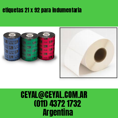 etiquetas 21 x 92 para indumentaria
