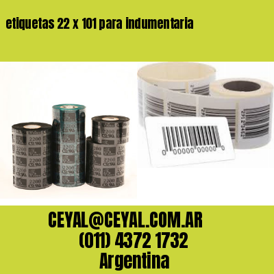 etiquetas 22 x 101 para indumentaria