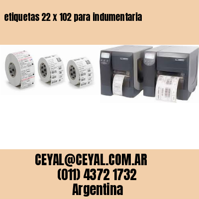 etiquetas 22 x 102 para indumentaria