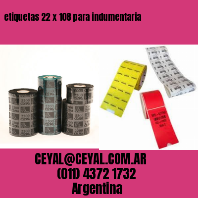 etiquetas 22 x 108 para indumentaria