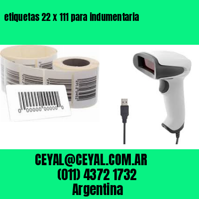 etiquetas 22 x 111 para indumentaria