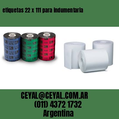 etiquetas 22 x 111 para indumentaria