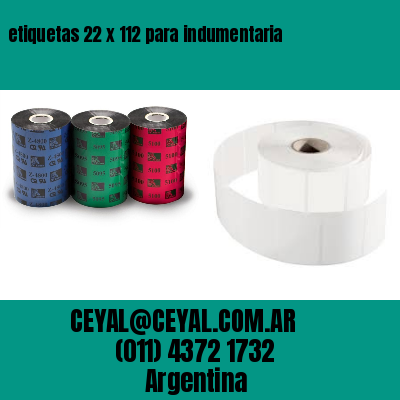 etiquetas 22 x 112 para indumentaria