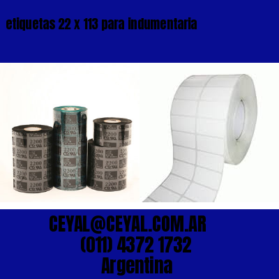 etiquetas 22 x 113 para indumentaria