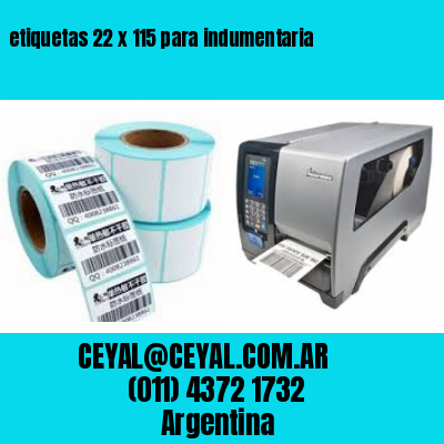 etiquetas 22 x 115 para indumentaria