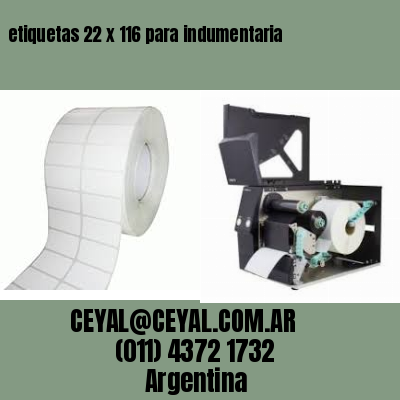 etiquetas 22 x 116 para indumentaria