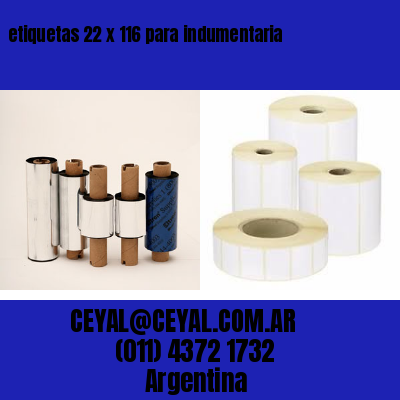 etiquetas 22 x 116 para indumentaria