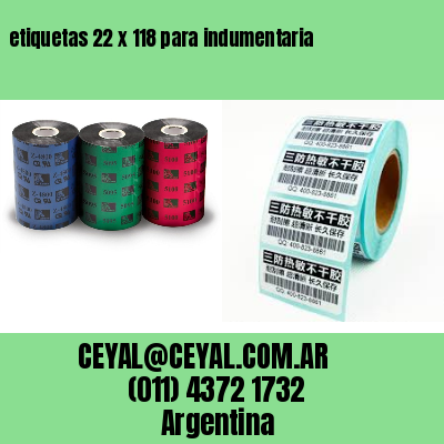 etiquetas 22 x 118 para indumentaria