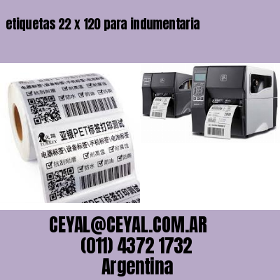 etiquetas 22 x 120 para indumentaria