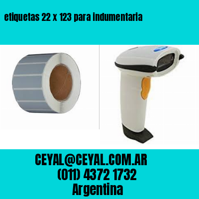 etiquetas 22 x 123 para indumentaria