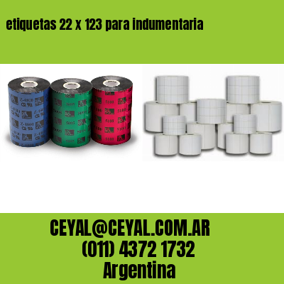 etiquetas 22 x 123 para indumentaria