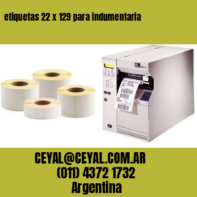 etiquetas 22 x 129 para indumentaria