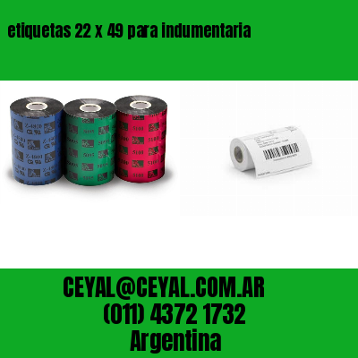 etiquetas 22 x 49 para indumentaria