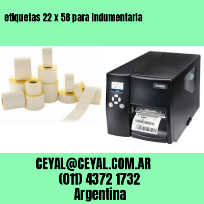 etiquetas 22 x 58 para indumentaria