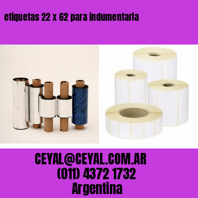 etiquetas 22 x 62 para indumentaria