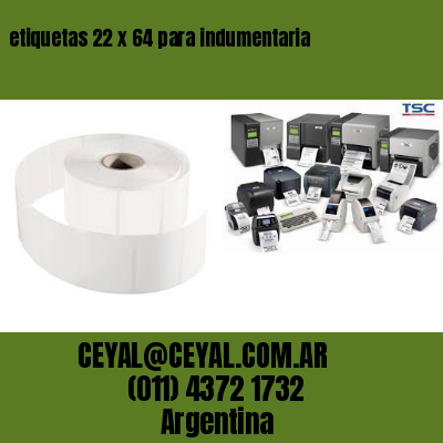 etiquetas 22 x 64 para indumentaria