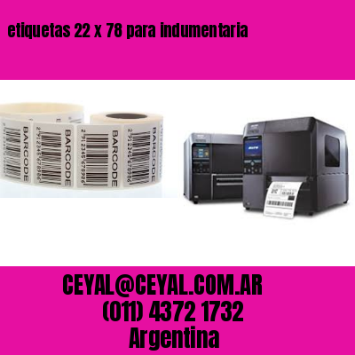 etiquetas 22 x 78 para indumentaria