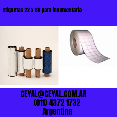 etiquetas 22 x 86 para indumentaria
