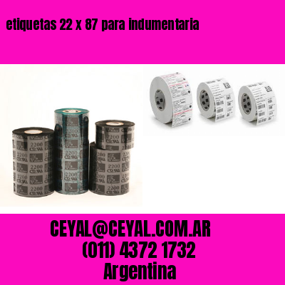 etiquetas 22 x 87 para indumentaria