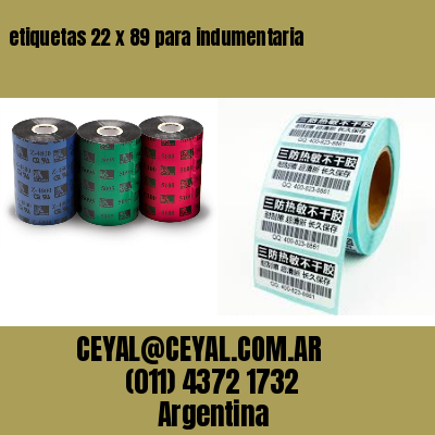 etiquetas 22 x 89 para indumentaria