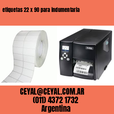 etiquetas 22 x 90 para indumentaria
