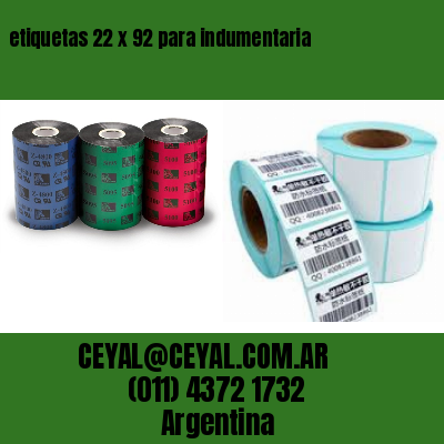 etiquetas 22 x 92 para indumentaria