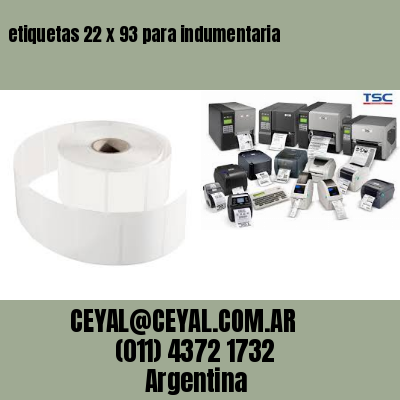 etiquetas 22 x 93 para indumentaria