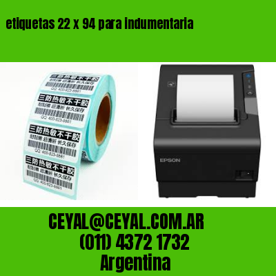 etiquetas 22 x 94 para indumentaria