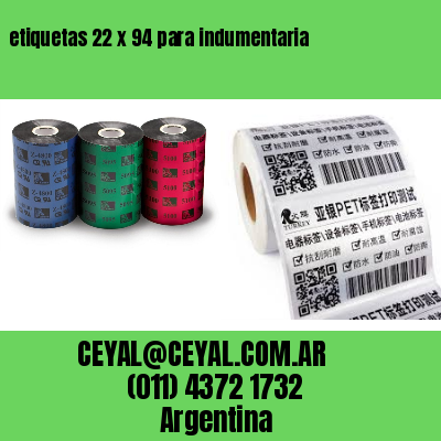 etiquetas 22 x 94 para indumentaria