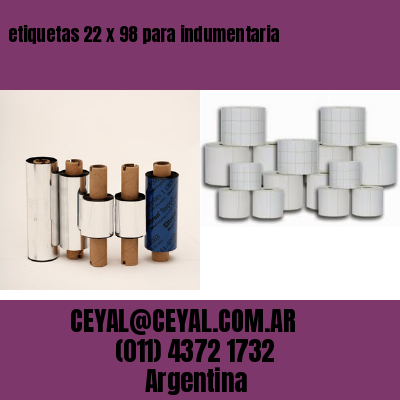etiquetas 22 x 98 para indumentaria