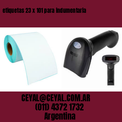 etiquetas 23 x 101 para indumentaria